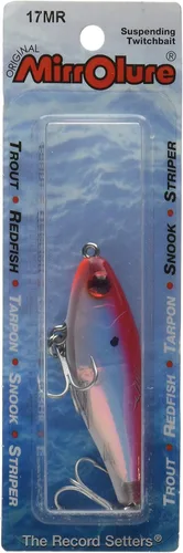 MirrOLure Mirrolure 17 Mr Mirrodine Suspend Twitchbait Silver 25 8 in 3 Oz Rojo Bk/Blanco/Plata