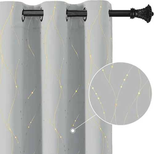 Miniatura 36 de BUHUA - Paneles de cortinas opacas para sala de estar, cortinas grises con aislamiento térmico, cortinas de ventana para dormitorio - 72 pulgadas
