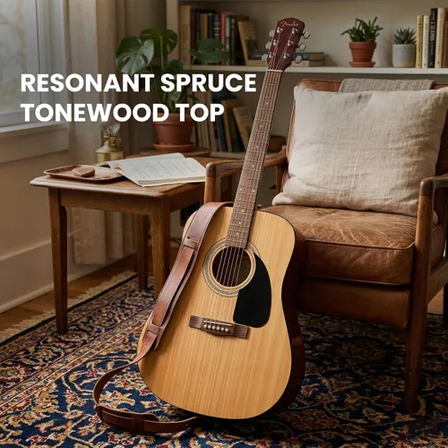 Miniatura 5 de Fender Guitarra acústica Dreadnought - Paquete natural con estuche, afinador, cuerdas, correa y púas