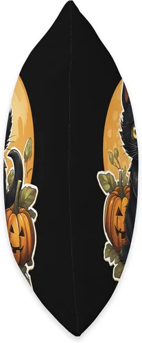 Miniatura 2 de Cat Lover Gifts & Halloween Gifts & Spooky Gifts Almohada negra de calabaza y gato de Halloween, 18 x 18, multicolor