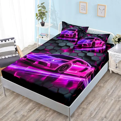 Miniatura 22 de HOSIMA Juego de ropa de cama, sábanas de microfibra de bolsillo profundo tamaño Queen de 61"×81" con 2 fundas de almohada, ropa de cama