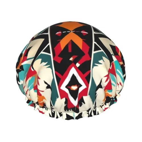 Miniatura 20 de Animal Rhino Print Shower Cap,Elastic And Reusable Bath Hair Hat For Long Hair,Large Waterproof Shower Bonnet,For Women Men Kids