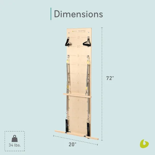 Miniatura 3 de Balanced Body Tabla de Resortes de Pilates con Barra de Empuje, Equipo de Entrenamiento de Pilates Montado en la Pared para Uso en Gimnasio en Casa