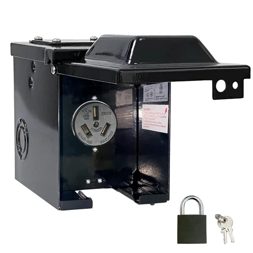 RV/EV Caja de toma de corriente de 30 amperios, 125/250 voltios, panel de alimentación cerrado y resistente al agua, receptáculo 14-50R, para
