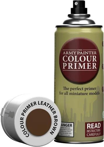 The Army Painter Color Imprimación, Cuero Marrón, 400ml, 13.5oz - Capa Base en Aerosol Acrílica para Pintura en Miniatura
