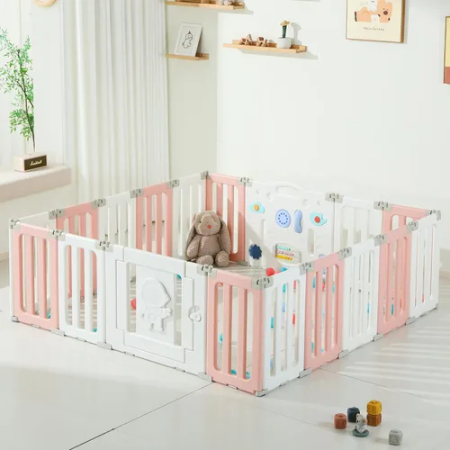 Miniatura 13 de Bestgame Corralito para Bebés, Corralitos Plegables para Bebés y Niños Pequeños, 14 Paneles Corralito Extra Grande para Bebés, Valla Portátil