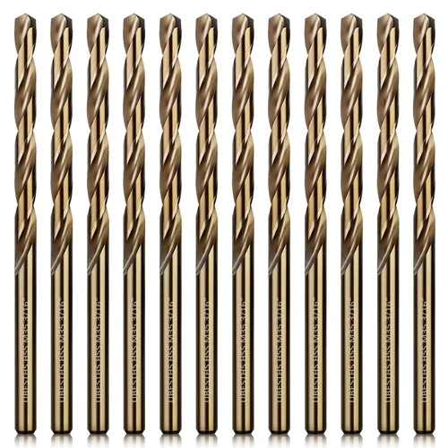 Miniatura 7 de Brocas de cobalto de 1/4 pulgadas, 12 piezas, juego de brocas de metal M35 HSS con estuche de almacenamiento para metal duro, acero inoxidable