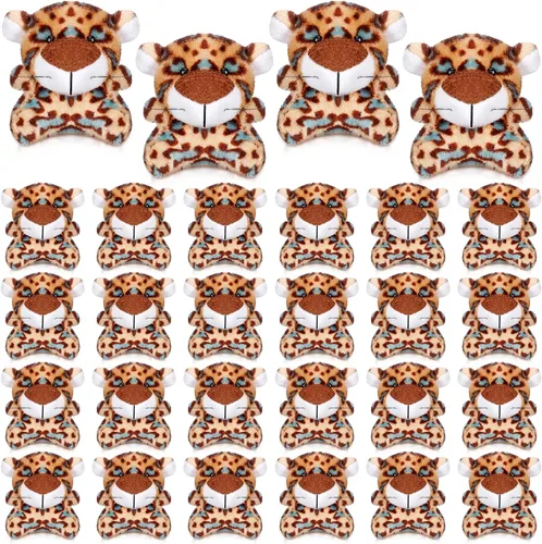 Shappy 30 piezas de mini juguetes de guepardo de peluche, animales de peluche pequeños a granel para baby shower, safari, guardería, decoración de