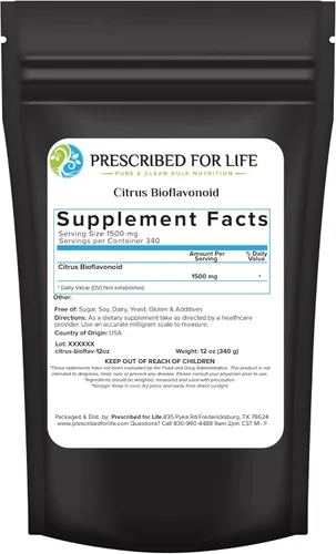 Miniatura 8 de Prescribed For Life Polvo de bioflavonoides cítricos, complejo flavonoide puro en polvo para antioxidantes, circulación y apoyo a la salud del oído