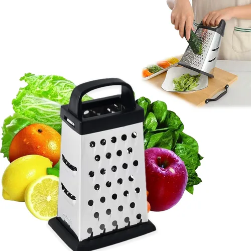Rallador de queso, rallador de caja de 4 lados, rallador de alimentos para queso, parmesano y verduras, apto para lavavajillas para cocina