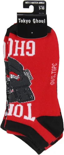 Miniatura 4 de Bioworld Tokyo Ghoul Socks - Calcetines tobilleros para adultos, 5 pares de máscaras de anime que no se ven, Varios
