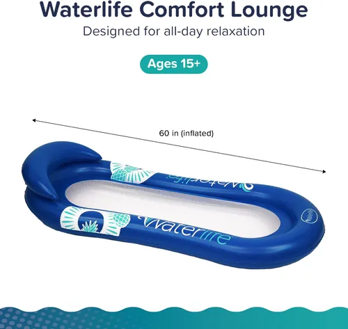 Miniatura 2 de Aqua Luxury Water Pool Lounge – Extra Large – Inflatable Pool Floats for Adults with Headrest, Backrest, Footrest & Cupholder – Multiple
