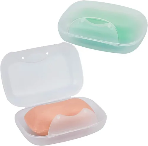 Miniatura 13 de Soporte de jabón de viaje, barra, jabonera, ducha, caja de almacenamiento de jabón para baño, camping, gimnasio, Vonpri (azul, paquete de 3)