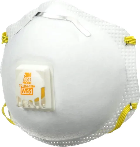 Miniatura 11 de 3M - Respirador N95 8511, paquete de 10, aprobado por NIOSH, N95, cuenta con válvula de exhalación 3M COOL FLOW, alivio del polvo y ciertas