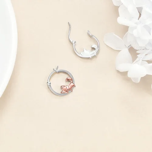 Miniatura 3 de VONALA Bonitos aretes de aro de plata de ley 925, regalos de cumpleaños para mujeres y niñas