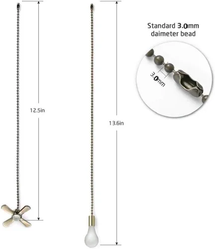 Miniatura 2 de DAYONE Cadenas para ventilador de techo de 13.6 pulgadas, 2 unidades de ventilador de techo para ventilador de techo y lámparas