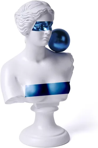 Miniatura 10 de Estatua griega de busto abstracta, escultura moderna, regalo para el hogar, centro de mesa para estantería, escritorio, oficina, negro, 13.8 pulgadas