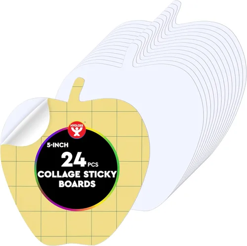 Miniatura 8 de Hygloss Pizarras adhesivas para collage – Paquete de 24 tableros de collage autoadhesivos de 4 x 6 pulgadas para niños, tableros de montaje