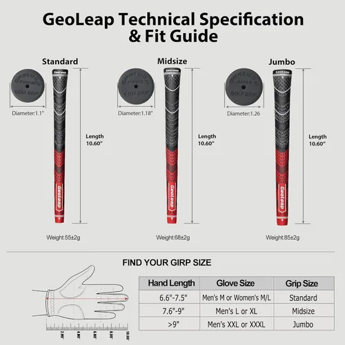 Miniatura 5 de Geoleap Golf Grips Set of 13- Grips with Tapes and Grips with All Repair Kits for Choice,Hybrid Golf Club Grips All Weather Contral, High Feedback &