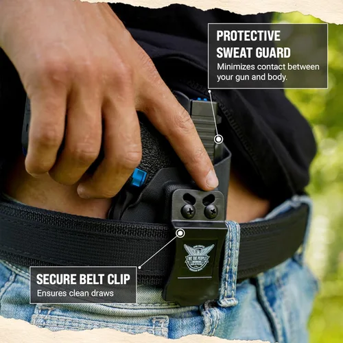 Miniatura 6 de We The People Holsters - Bandera de Gadsden - Transporte oculto en la cintura interior - Funda Kydex IWB - Conducción/inclinación/retención ajustable