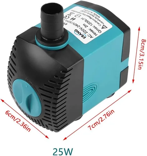 Miniatura 2 de Sumergible ultra silencioso, 3W-25W 220-240V 200L/H-1200L/H 1.6 ft-6.6 ft fuente, filtro sin peces, para peces de acuario, fuentes, agua que fluye