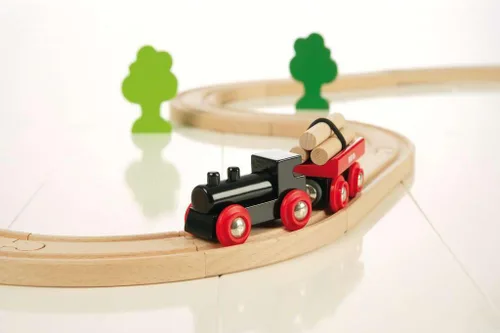 Miniatura 4 de BRIO Classic - 33042 Little Forest Train Set - Juego de tren de juguete de madera de 18 piezas con pista y accesorios Perfecto para niños a partir