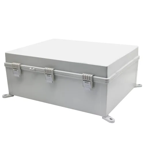 Miniatura 7 de Co. ABS 6.6" x 8.7" x 4.3" impermeable IP67 caja electrónica con bisagras con placa de montaje, soporte, cubierta de plástico y clips