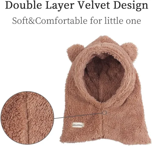 Miniatura 3 de Gorro de invierno para bebés y niñas, gorro de bufanda cálida para niños, gorro, con orejera, 6M-7T