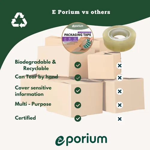 Miniatura 5 de Cinta de embalaje de papel premium, reciclaje autoadhesiva, cinta de embalaje ecológica resistente para escritura y sin recubrimiento para sellado