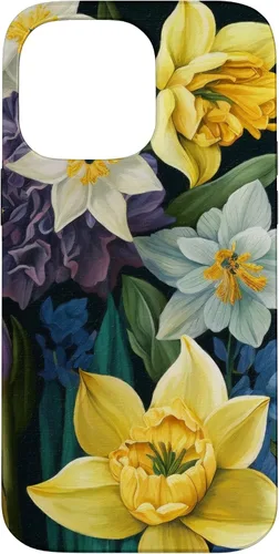 Miniatura 21 de iPhone 16 Painted Spring Bold Daffodils and Flowers, Flower Lover Case