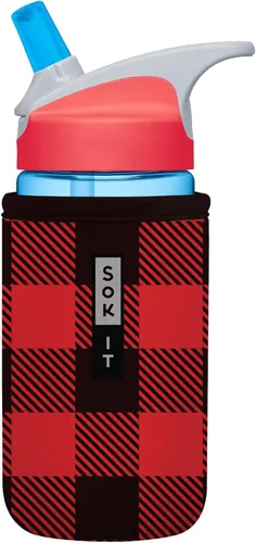 Miniatura 210 de Sok It BotlSok Funda para botella de agua con cubierta de neopreno aislante (Floral abstracto, se ajusta a CamelBak o Nalgene de 12 onzas)