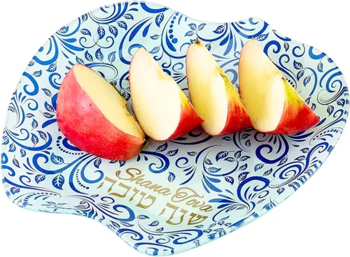 Miniatura 6 de Rite Lite Rosh - Plato de manzana y miel – Regalos de fiesta de Año Nuevo judío, Shana Tova Judaica, decoración del hogar, anfitriona, cocina