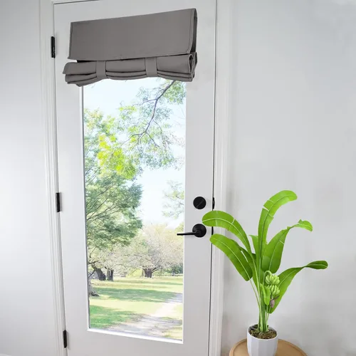 Miniatura 15 de WdFour Cortinas de puerta francesa con tacto sedoso, aislamiento térmico, reducción de ruido, cortinas opacas para puerta de vidrio y oficina