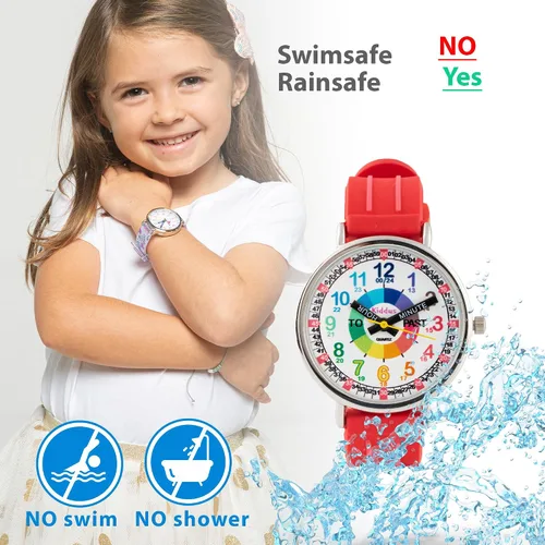 Miniatura 4 de Kiddus Educational Kids Watch for Children Boy and Girl. Analogue Time Teacher Wristwatch with Exercises. Japanese Quartz Movement. Easy to Read and