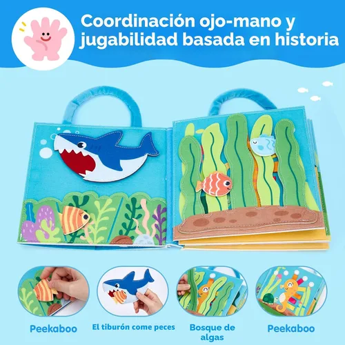 Miniatura 4 de hahaland Libro de actividades sensoriales Montessori para niños pequeños de 1 a 3 años, juguete de viaje para niños de 1, 2 y 3 años, juguete