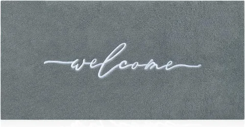 Miniatura 27 de AAZZKANG Alfombra Amarilla para Puerta Exterior Alfombra de Bienvenida para Puerta Interior, Alfombra Antideslizante de Goma para Puerta, Alfombras