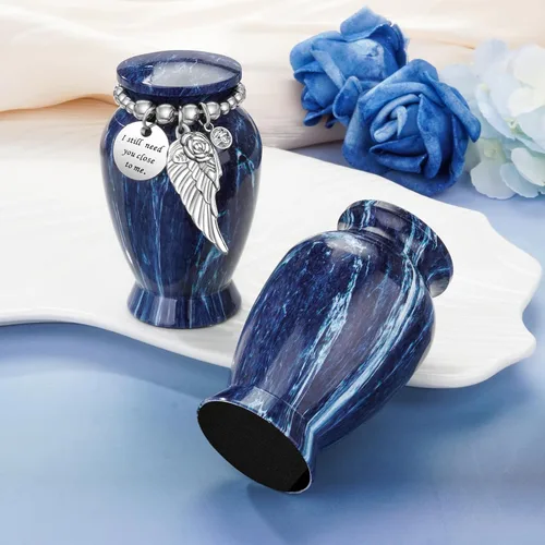 Miniatura 8 de Dletay Urnas pequeñas para cenizas humanas, recuerdo de 2.85 pulgadas, mini urna de cremación conmemorativa para mujeres y hombres, urnas funerarias