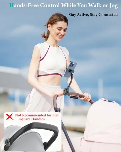 Miniatura 6 de Soporte de teléfono para cochecito, soporte de teléfono celular con cuello de cisne para cochecito de bebé, carrito de compras, bicicleta