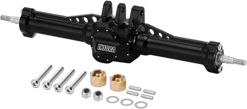Miniatura 8 de INJORA Juego de ejes delantero y trasero - Ejes completos de aluminio extendidos +4mm para actualización TRX4M 1/18 RC Crawler Car