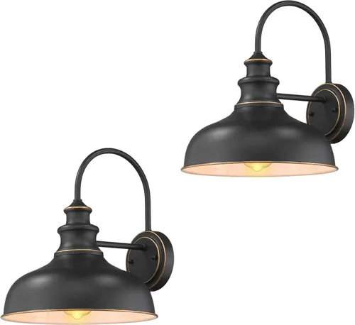 Miniatura 12 de zeyu Iluminación Moderna de Granero, Luminaria de Granero de 11 Pulgadas para Interiores con Acabado Dorado Pintado a Mano, 02A390 AG