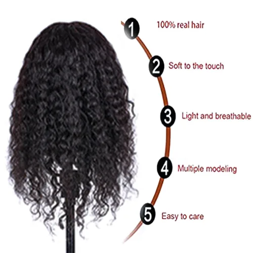Miniatura 5 de 16 pulgadas 100% pelo real maniquí cabeza de entrenamiento cabeza cosmetología maniquí cabeza para peluquería práctica trenzado peinado con soporte