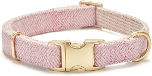 Miniatura 9 de Collar de algodón suave para perro con hebilla de metal, ajustable, resistente, cómodo, collares de pana para perros pequeños, medianos y grandes