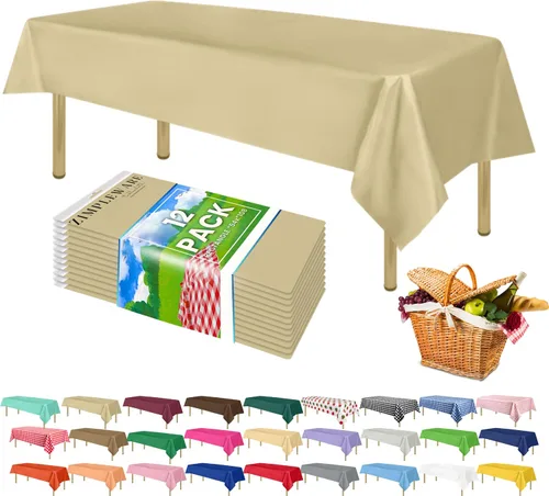 Miniatura 126 de Zimpleware - Mantel redondo de plástico para fiestas de 213 cm (84 pulgadas) de diámetro (paquete de 1, 6 y 12 unidades)