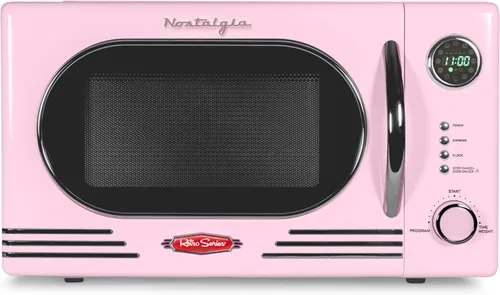 Miniatura 26 de Nostalgia Retro - Horno microondas de 1000W, capacidad de 1.1 pies cúbicos – Bloqueo de seguridad para niños, 8 ajustes de cocción automática