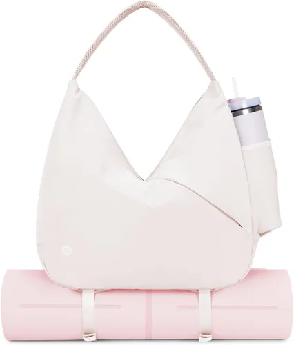 Ceneda Bolsa de gimnasio grande para mujer, bolsa de lona deportiva con soporte oculto para esterilla de yoga y compartimento para zapatos, bolsa de