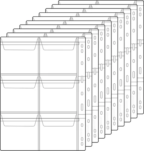 Páginas con bolsillos para monedas - Fundas estándar con bolsillos para monedas, con 9 orificios para coleccionistas, 10 hojas, serie CS03 (6 6