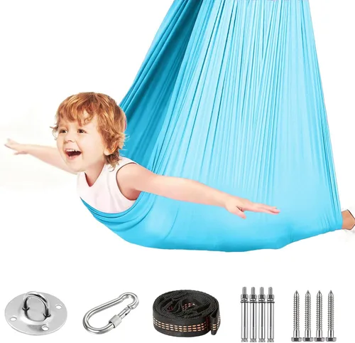 Miniatura 7 de Asiento de columpio para niños, silla hamaca colgante para interiores y exteriores para niños, suave y segura con alta capacidad de peso, fácil