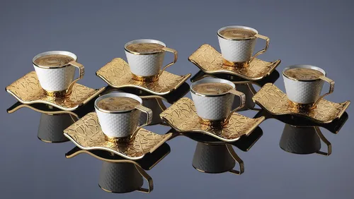 Miniatura 4 de DEMMEX Juego de tazas de café y café expreso bosnio griego turco para 6 – 18 piezas, tazas demitasse de porcelana (2.6 onzas/2.7 fl oz) con soportes