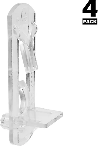 Miniatura 3 de Prime-Line U 11299 Clavija de soporte para estantes, autobloqueante de 1/4 pulgadas x 1/2 pulgadas, transparente (paquete de 4)