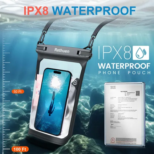 Miniatura 4 de Bolsa flotante grande impermeable para teléfono, paquete de 2 bolsas secas para teléfono celular para iPhone 17, 16, 15, 14, 13 Pro Max, Galaxy S24
